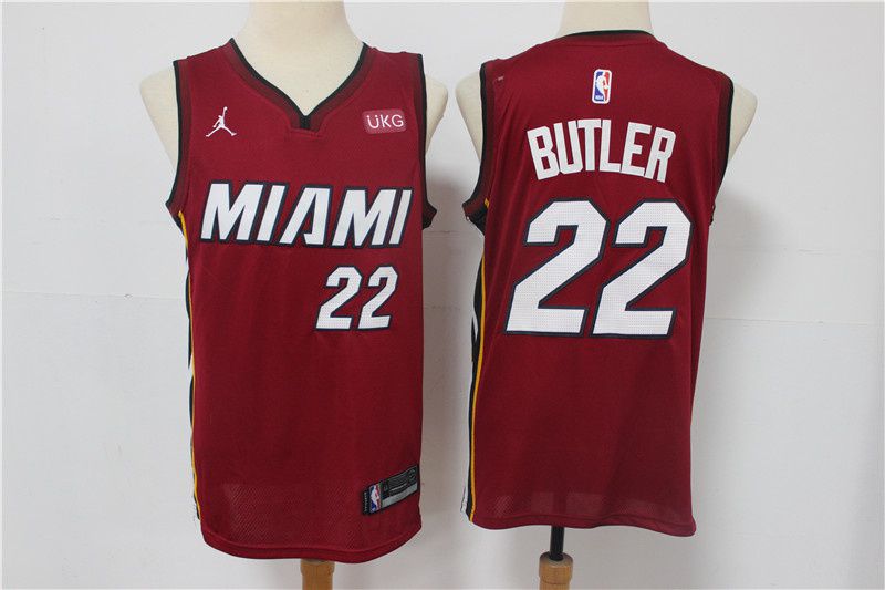 Men Miami Heat 22 Butler Red Game 2021 NBA Jersey